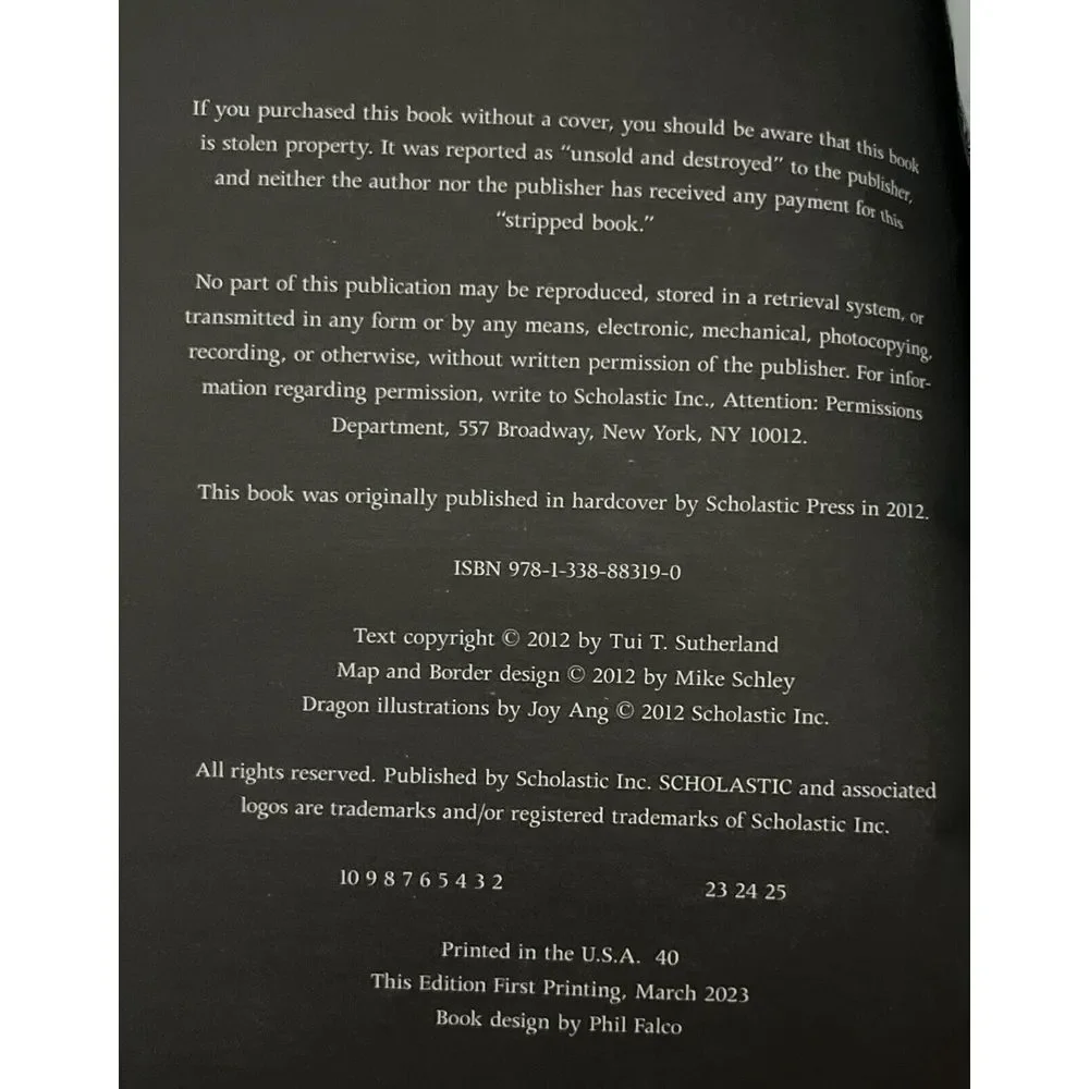 Wings of Fire, One The Dragnet Prophecy Tui‎ T Sutherland Paperback Book